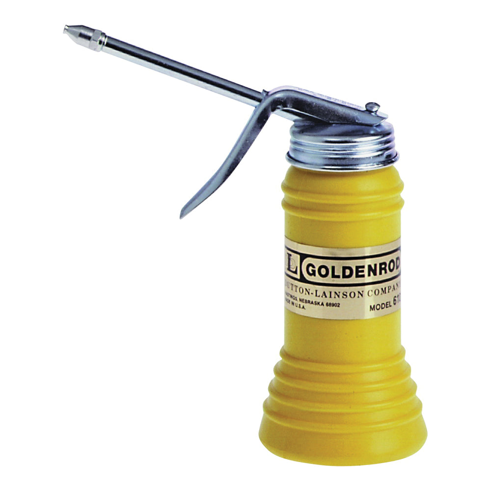 DL Goldenrod 610 Pistol Pump Oiler, 6 oz Capacity, Straight Spout, Plastic, Yellow