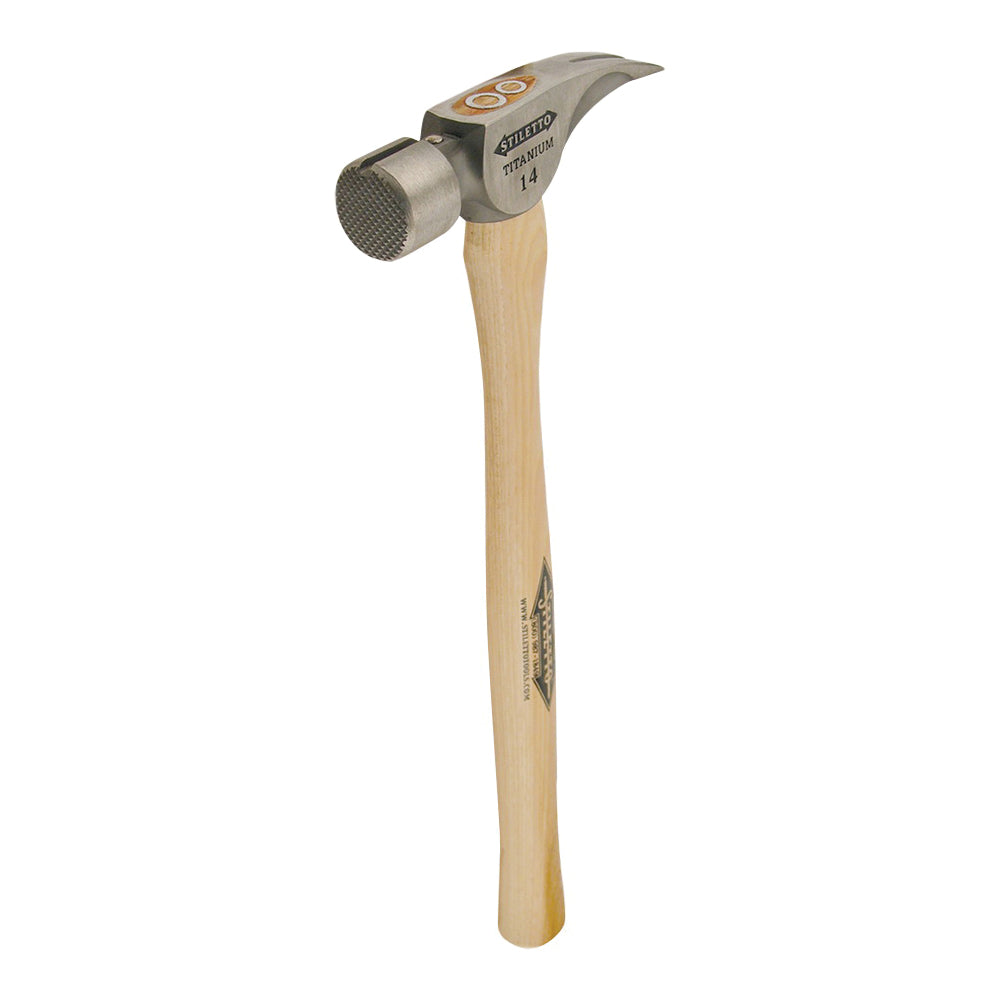 STILETTO TiBone Series TI14MS Framing Hammer, 14 oz Head, Straight Claw, Milled Head, Titanium Head