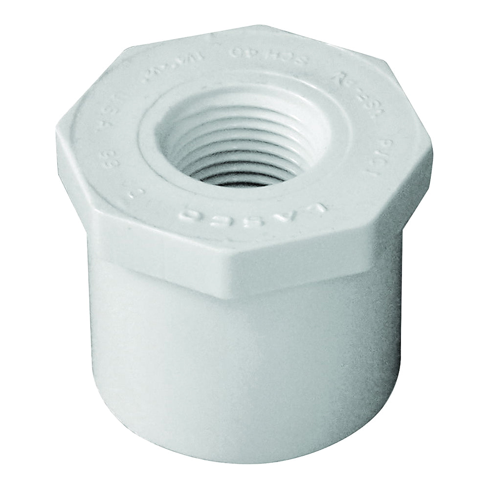 GENOVA 300 Series 34245 Reducing Bushing, 1-1/4 x 1/2 in, Spigot x FIP, White, SCH 40 Schedule