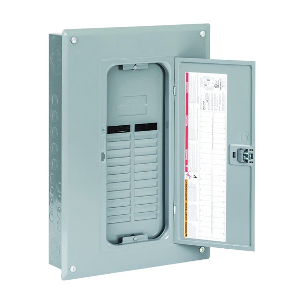 Square D QO QO124L125PGC Load Center, 125 A, 24 -Space, 24 -Circuit, NEMA 1 Enclosure, Plug Mounting, Gray