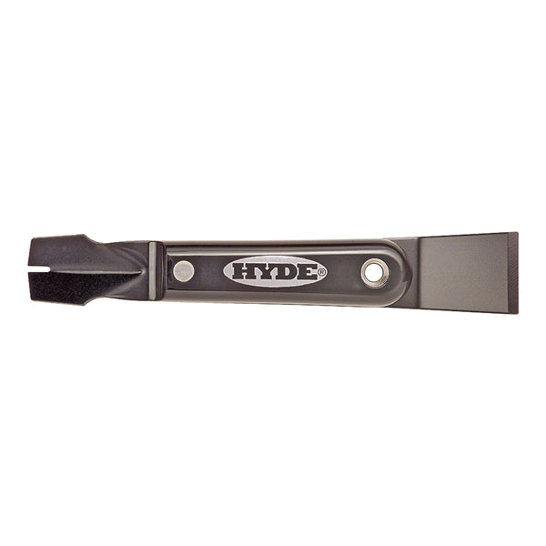 HYDE Black &amp; Silver 02950 Glazing Tool, Slotted V-Shape Blade, HCS, Satin