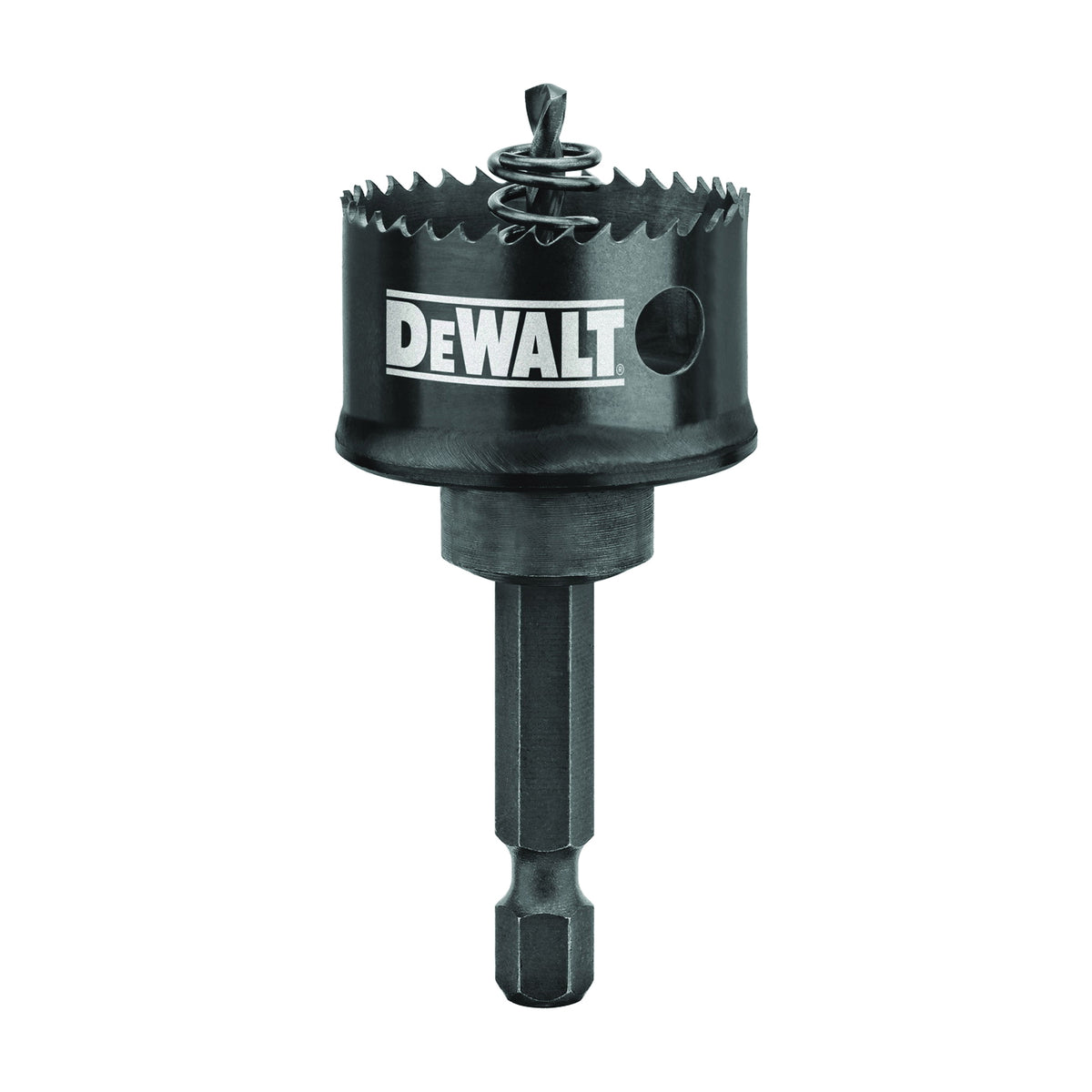 DeWALT D180020IR Hole Saw, 1-1/4 in Dia, 1/2 in D Cutting, 1/4 in Arbor, 10 TPI, 5/32 in Dia x 3 in L Pilot Drill