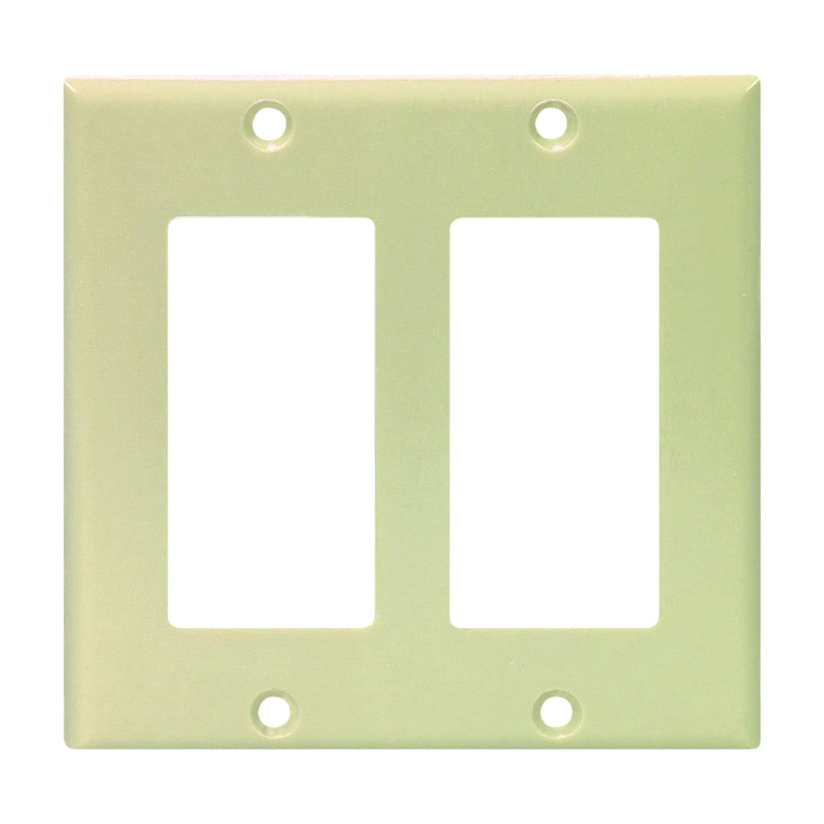 Eaton Cooper Wiring 2152 2152V-BOX Wallplate, 4-1/2 in L, 4.56 in W, 4 -Gang, Thermoset, Ivory, High-Gloss