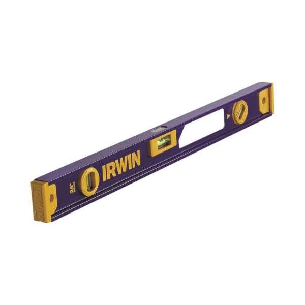 IRWIN 1800990 I-Beam Level, 24 in L, 3-Vial, Non-Magnetic, Aluminum, Blue/Yellow