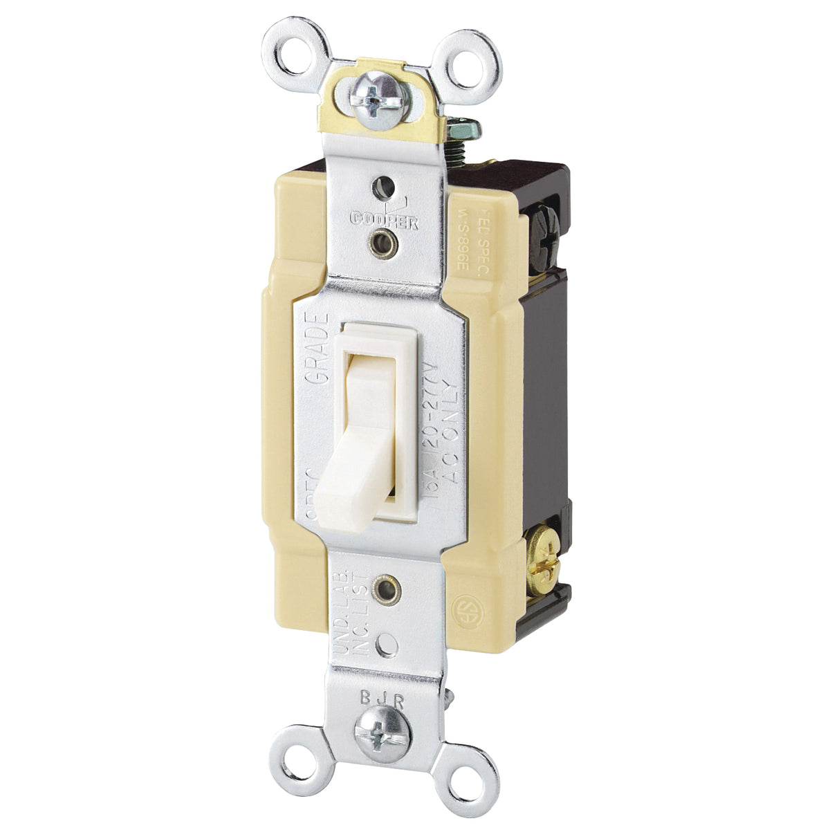 Eaton Wiring Devices 1242-7V-BOX Toggle Switch, 15 A, 120 V, 4 -Position, Lead Wire Terminal, Ivory