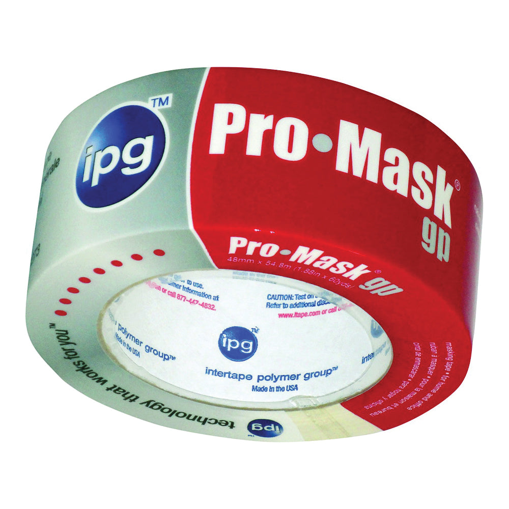 IPG 5103-2 Masking Tape, 60 yd L, 1.87 in W, Smooth Crepe Paper Backing, Beige