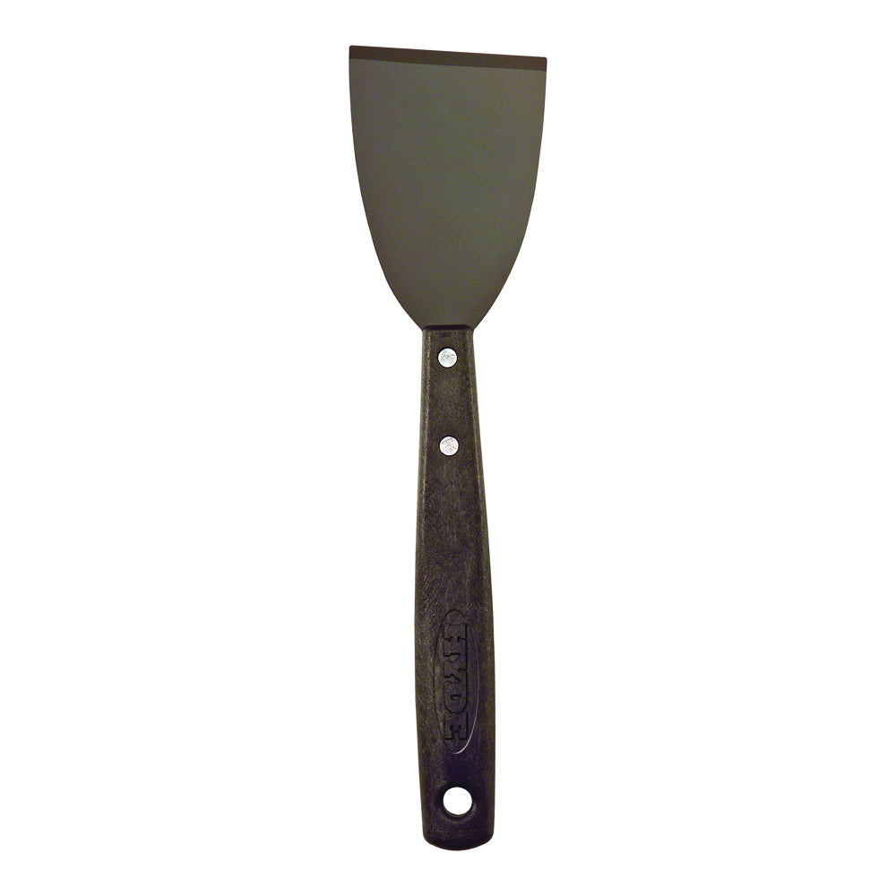 HYDE 12050 Chisel Scraper, 3 in W Blade, Stiff Blade, Carbon Steel Blade, Polypropylene Handle, Long Handle