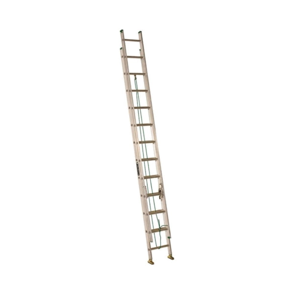 Louisville AE4216PG Extension Ladder, 193 in H Reach, 225 lb, 16-Step, 1-1/2 in D Step, Aluminum