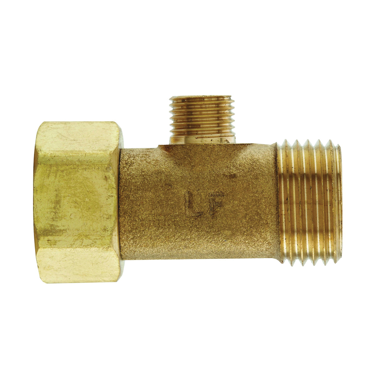 Plumb Pak PP2039LF Tee Adapter, 1/2 x 1/2 x 1/4 in, FIP x MIP x Tube, Brass, Rough Brass