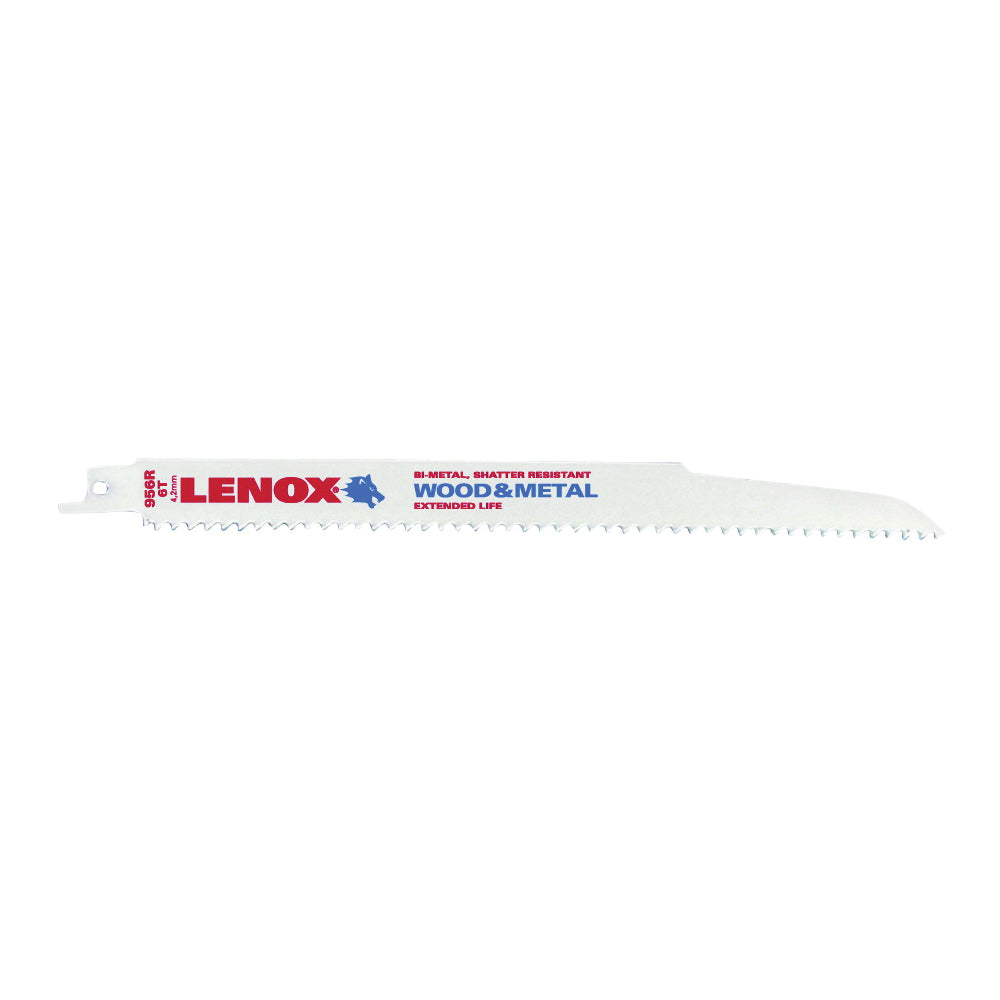 Lenox 20582956R Reciprocating Saw Blade, 3/4 in W, 9 in L, 6 TPI