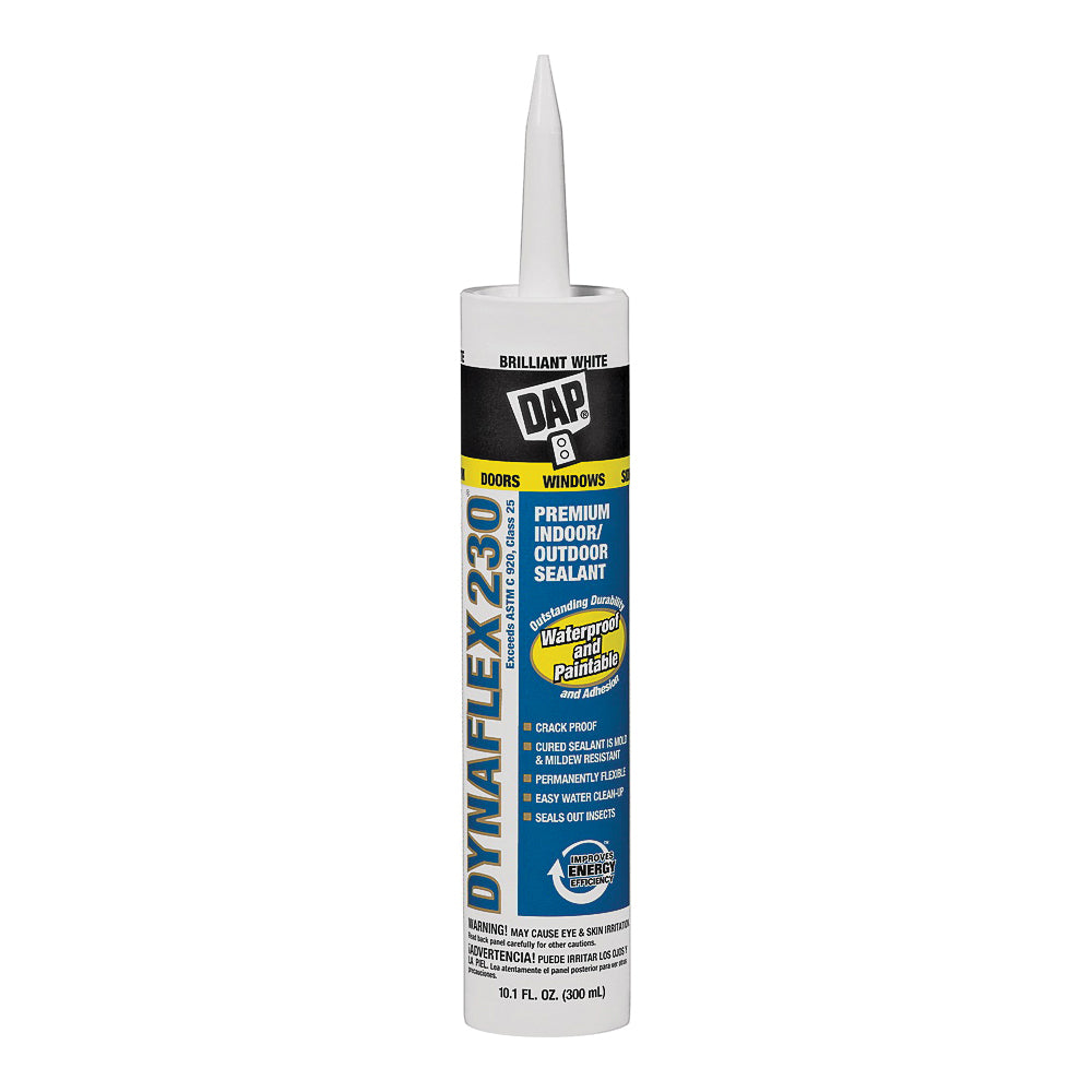 DAP 18275 Premium Sealant, White, 1 day Curing, 40 to 100 deg F, 10.1 oz Cartridge