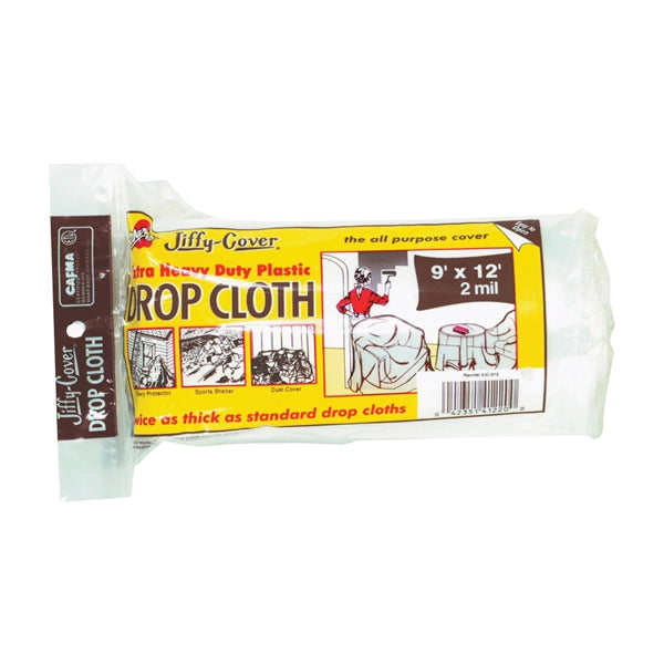 Warp&#39;s 2JC-912 Drop Cloth, 12 ft L, 9 ft W, Plastic, Clear