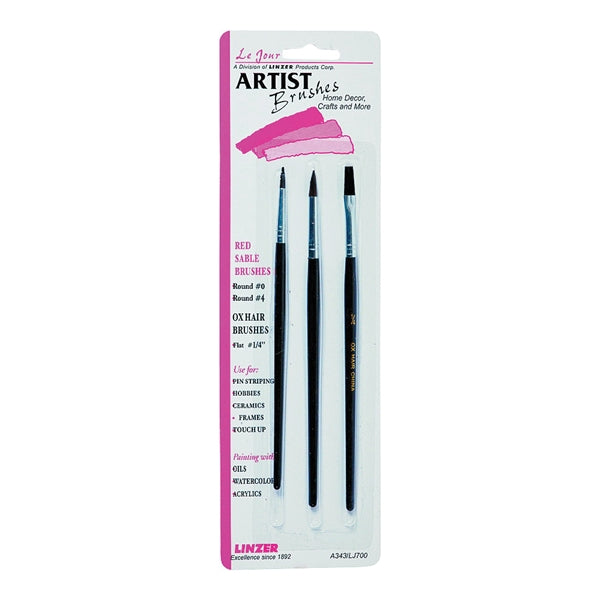 Linzer A343 Artist Paint Brush Set, Wood Handle