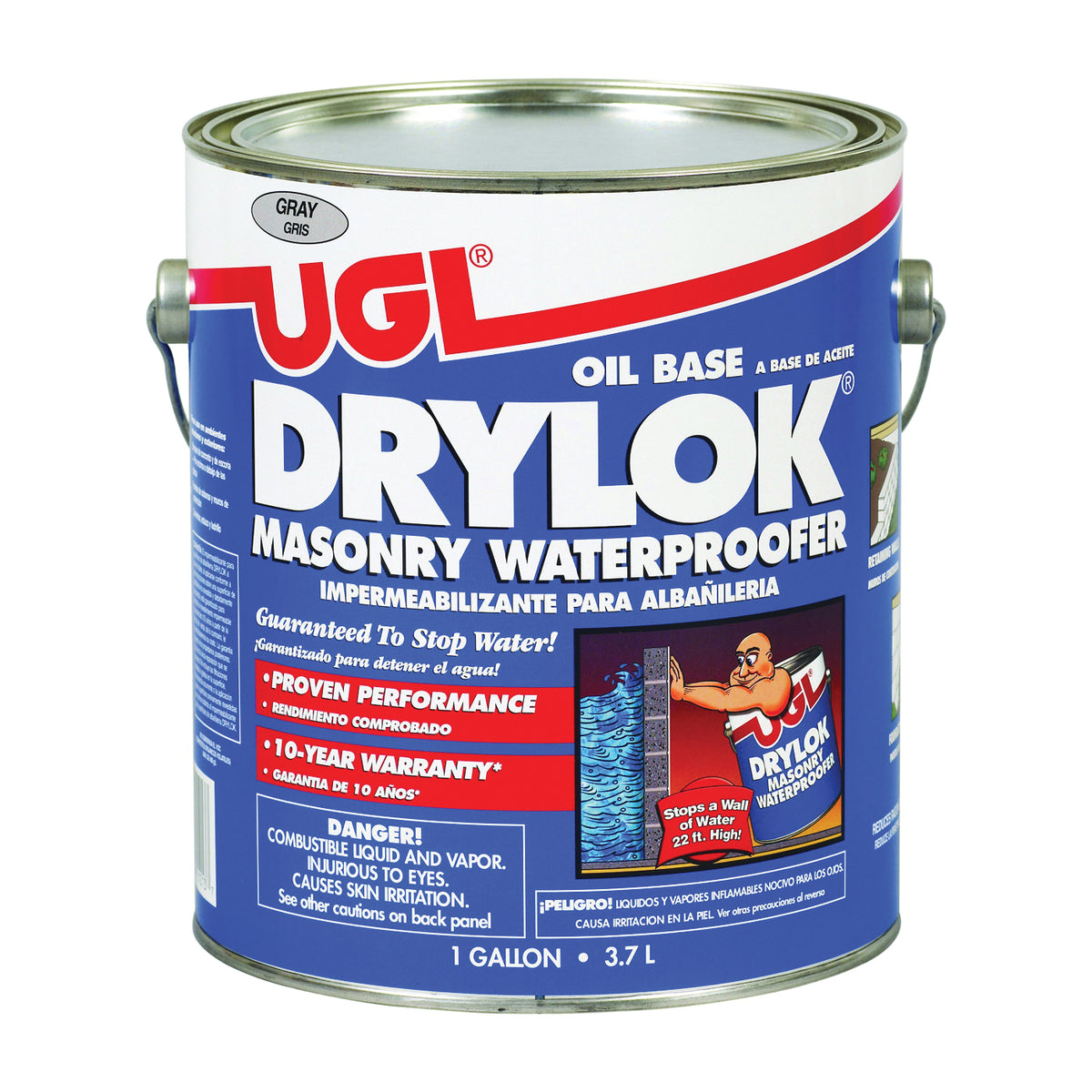 UGL DRYLOK 20813 Masonry Waterproofer, Gray, Liquid, 1 gal Pail