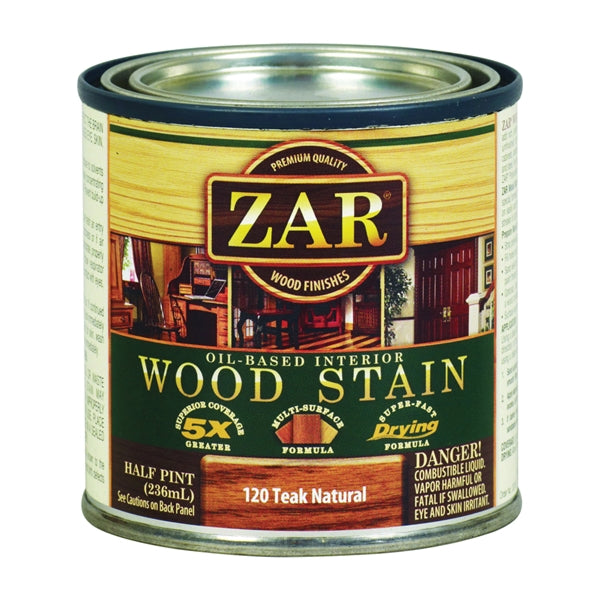 ZAR 12006 Wood Stain, Teak Natural, Liquid, 0.5 pt, Can