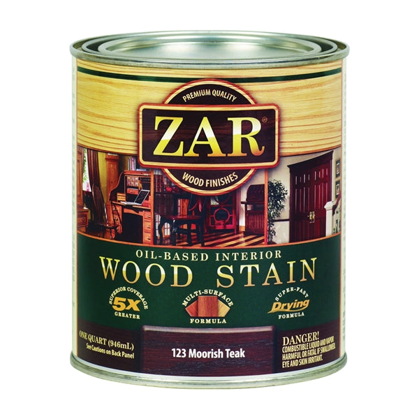 ZAR 12312 Wood Stain, Moorish Teak, Liquid, 1 qt, Can