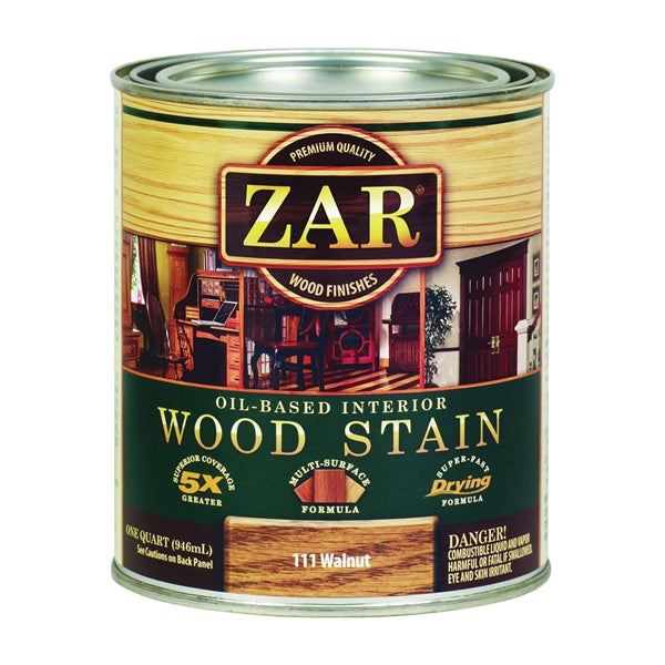ZAR 11112 Wood Stain, Walnut, Liquid, 1 qt, Can