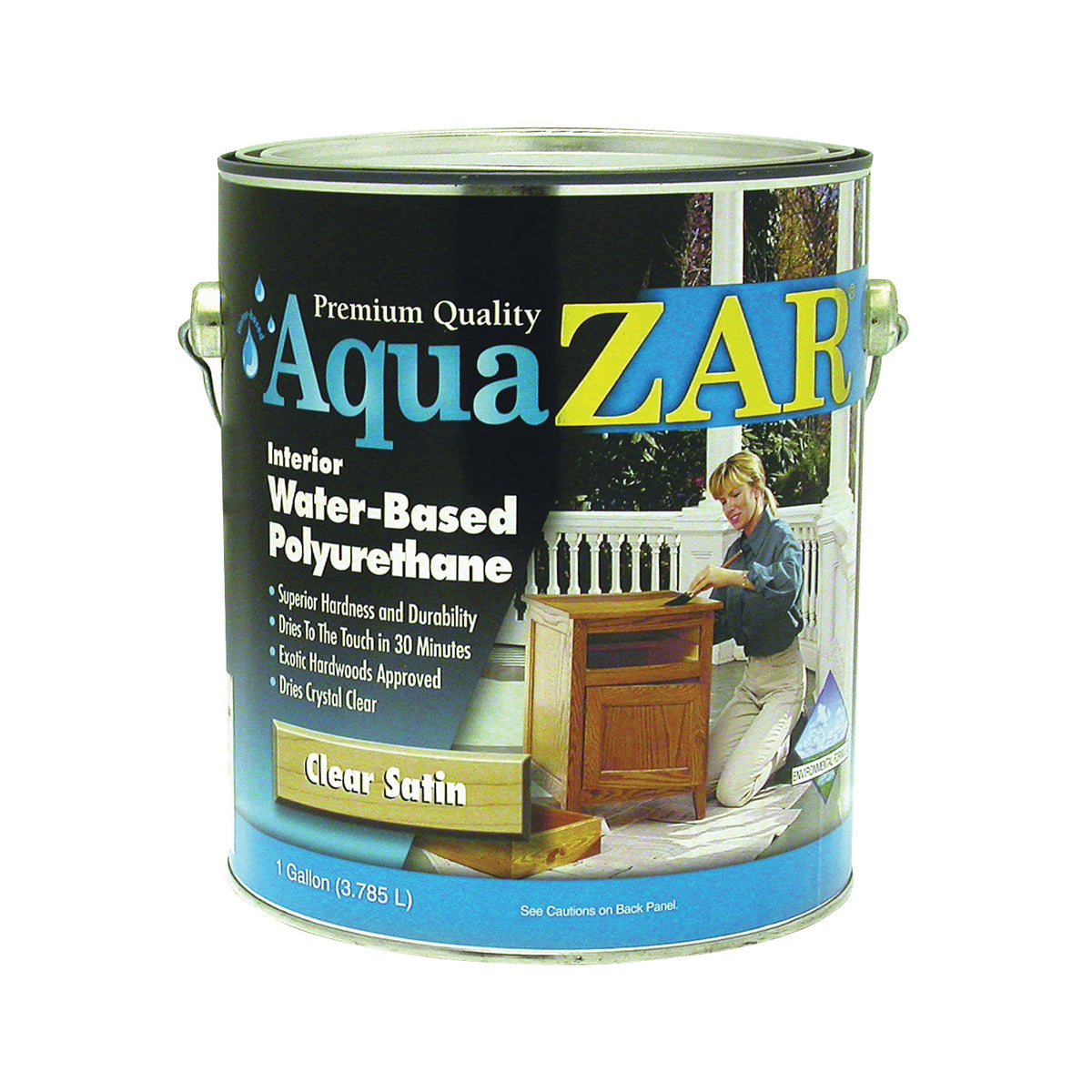 Aqua ZAR 32513 Polyurethane, Liquid, Crystal Clear, 1 gal, Can