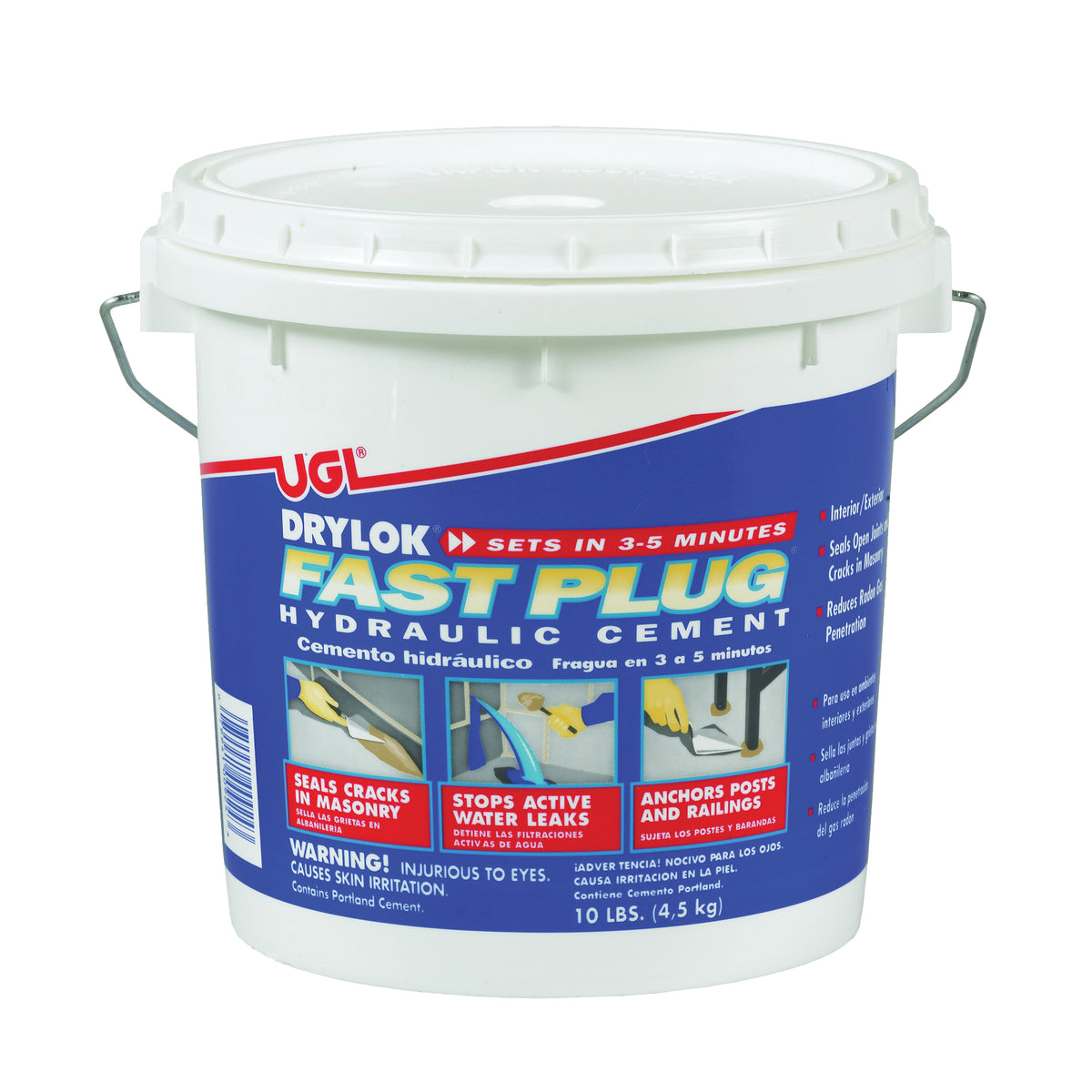 UGL DRYLOK Fast Plug 00924 Hydraulic Cement, Gray, Powder, 10 lb