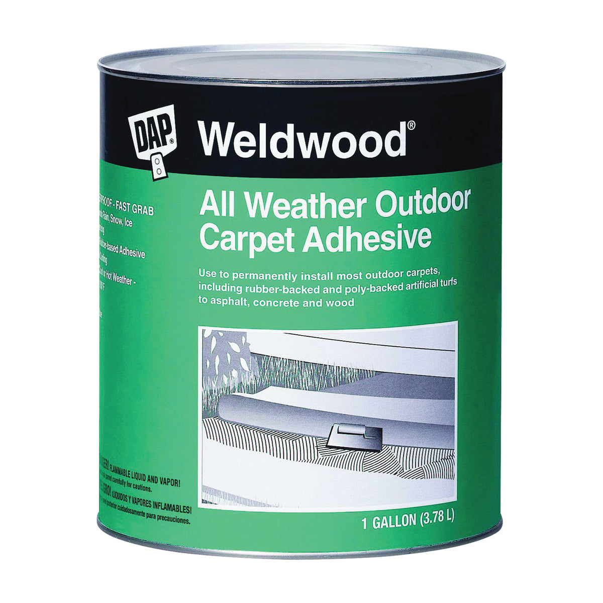 WELDWOOD 00443 Carpet Adhesive, Tan, 1 gal Pail