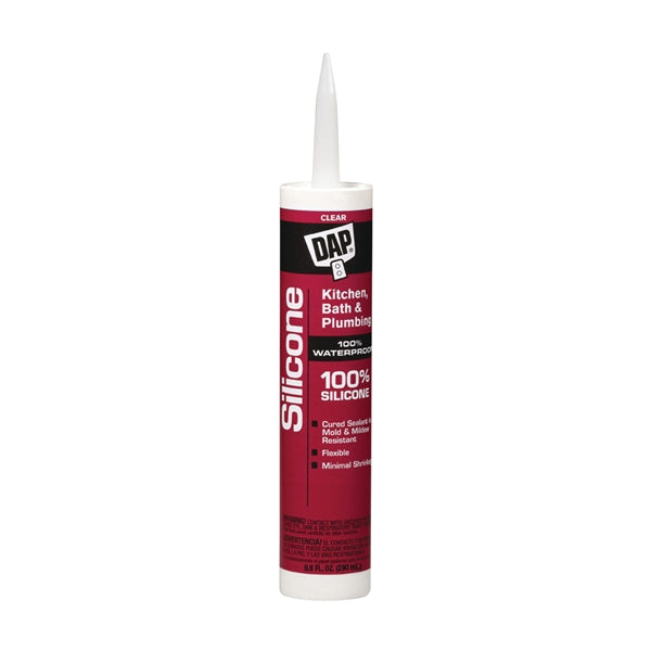 DAP 08648 Sealant, Clear, 24 hr Curing, -40 to 400 deg F, 10.1 oz Tube