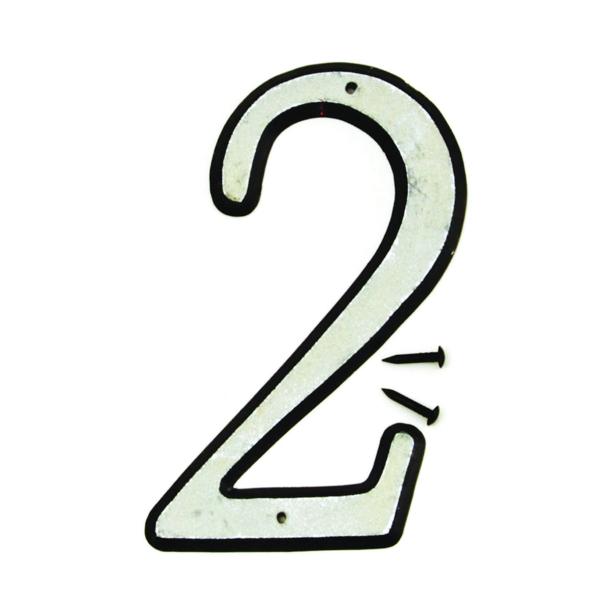 HY-KO 30600 Series 30602 House Number, Character: 2, 4 in H Character, Black/White Character, Plastic