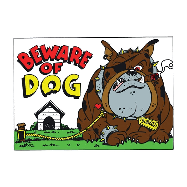 HY-KO 20542 Novelty Sign, BEWARE OF DOG, Red/Yellow Legend, 14 in L x 10 in W Dimensions