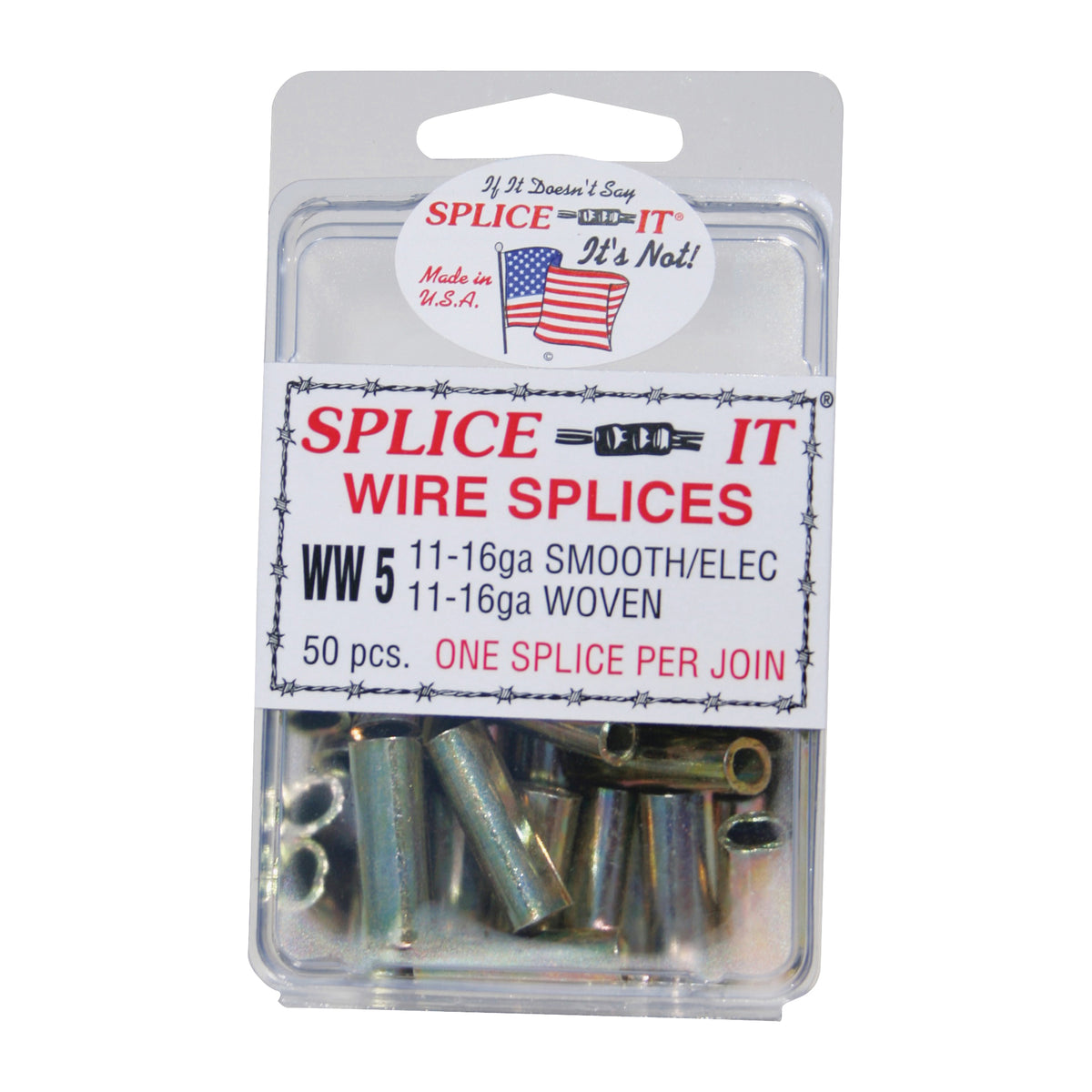 NEW FARM WW5 Wire Splice, Stainless Steel, For: 11 to 16 ga Smooth, Electric and Woven Fence
