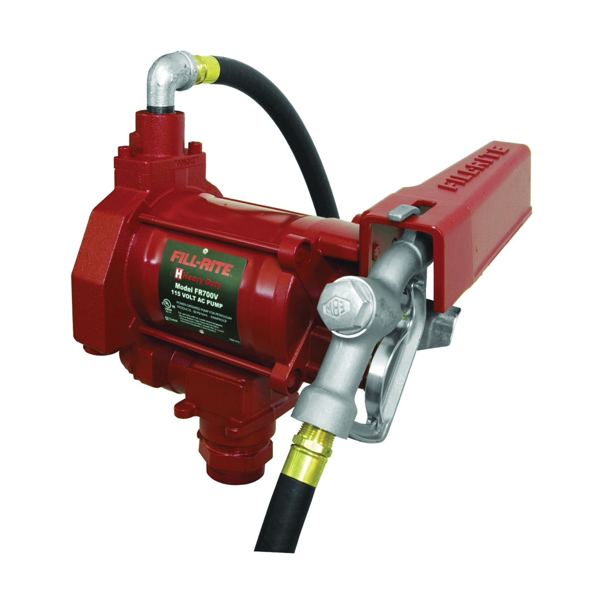 Fill-Rite FR700V Fuel Transfer Pump, Motor: 1/3 hp, 115 VAC, 5.5 A, 1725 rpm, 30 min Duty Cycle, 3/4 in Outlet