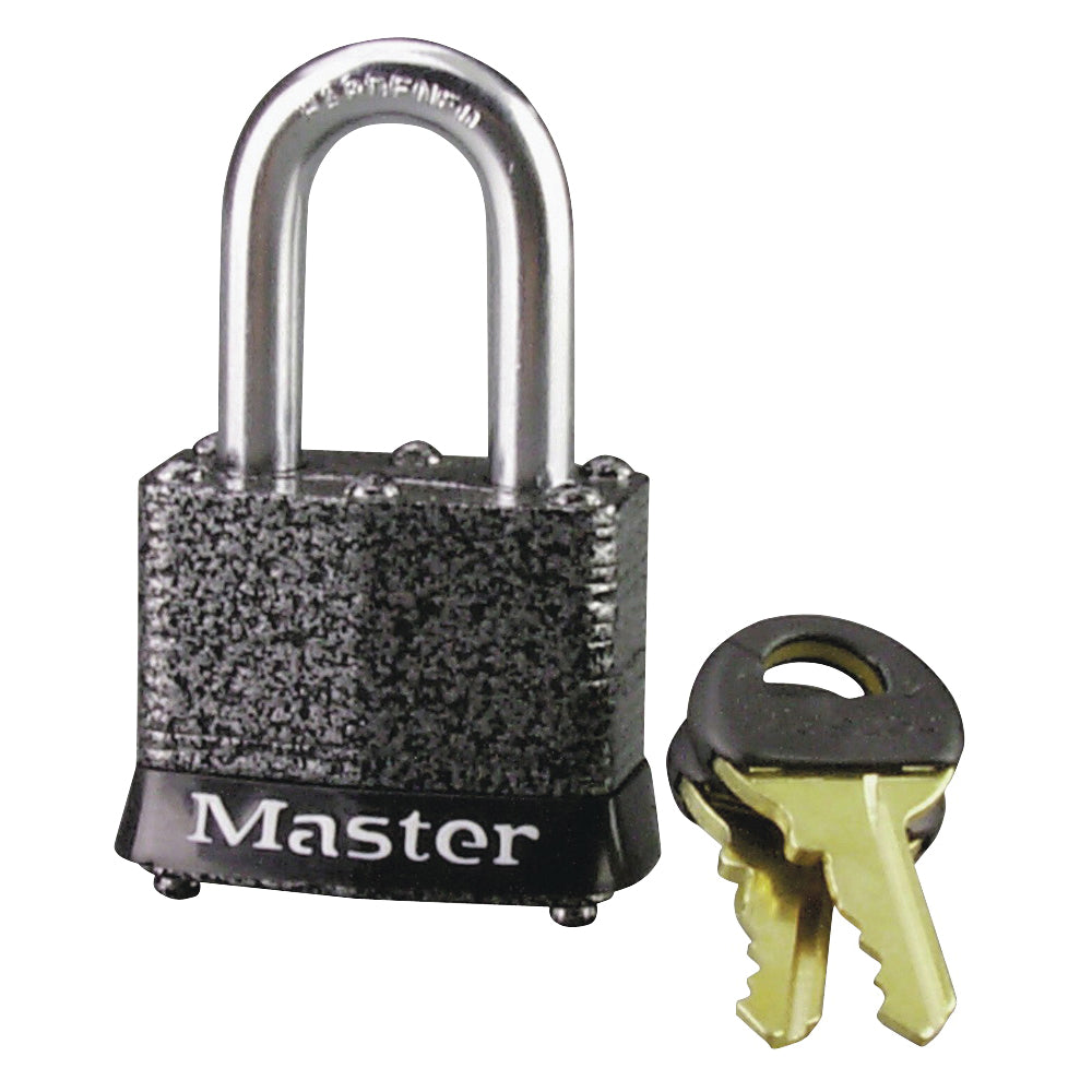 Master Lock 380D Padlock, Keyed Different Key, 9/32 in Dia Shackle, 1-1/8 in H Shackle, Steel Shackle, Steel Body