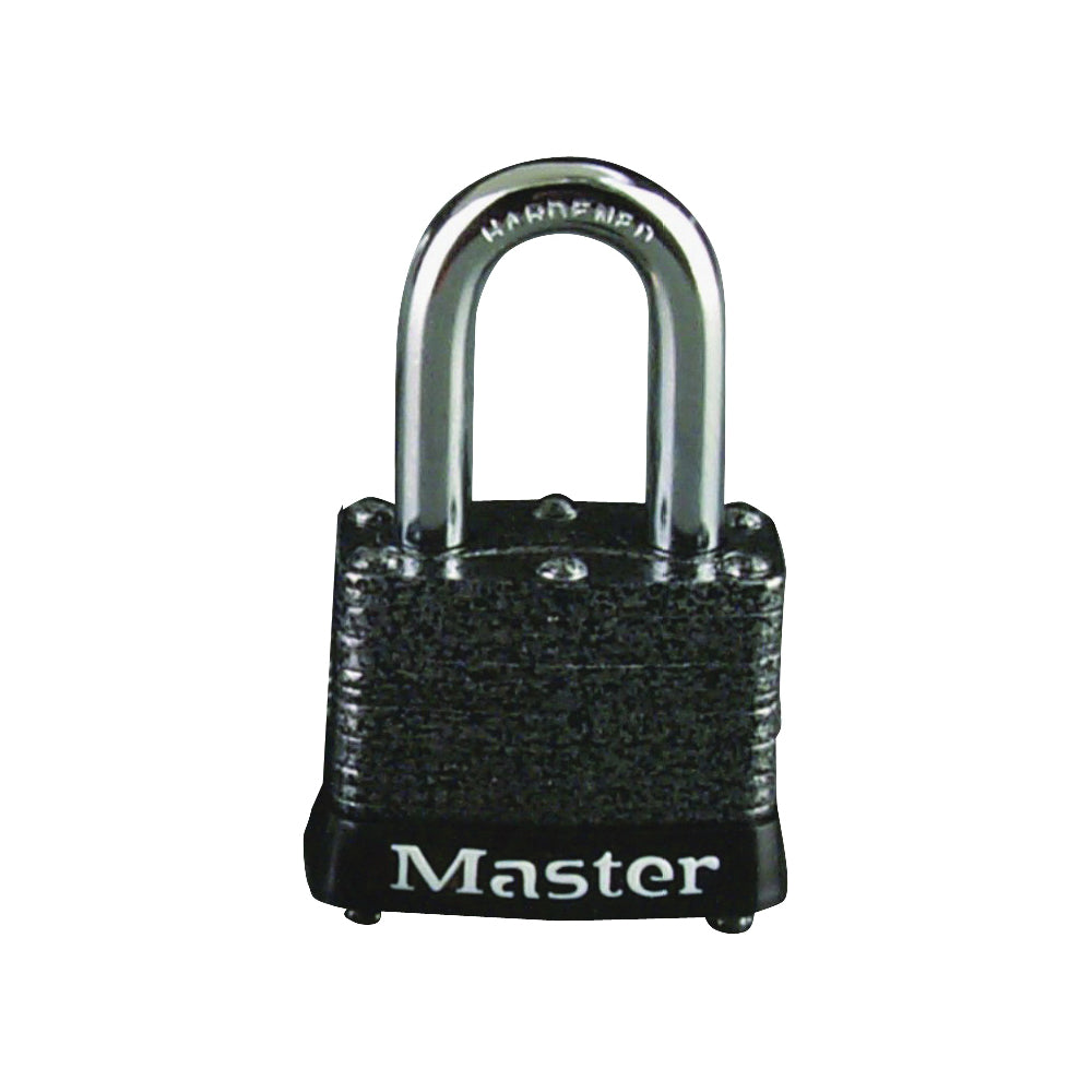 Master Lock 380T Padlock, Keyed Alike Key, 9/32 in Dia Shackle, 1-1/8 in H Shackle, Steel Shackle, Steel Body, Laminated