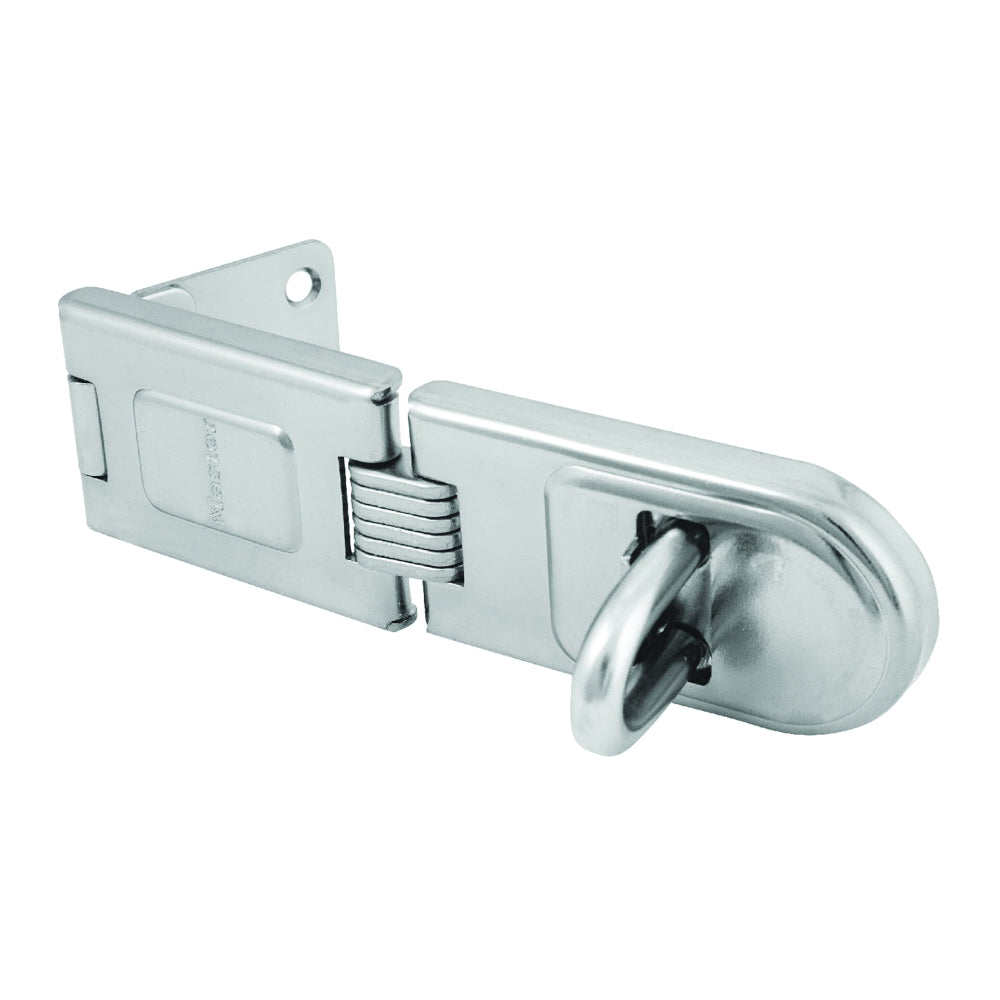 Master Lock 720DPF Latching Hasp, 6-1/4 in L, 1/2 in W, Steel, Zinc, 7/16 in Dia Shackle