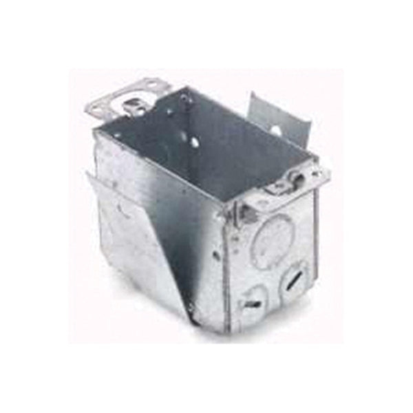 RACO 545 Switch Box, 1 -Gang, 1 -Outlet, 2 -Knockout, 1/2 in Knockout, Steel, Gray, Galvanized, Screw Mounting