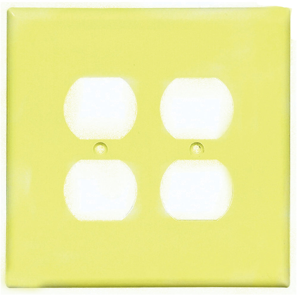 Eaton Wiring Devices 2750V-BOX Receptacle Wallplate, 5-1/4 in L, 5-5/16 in W, 2 -Gang, Thermoset, Ivory