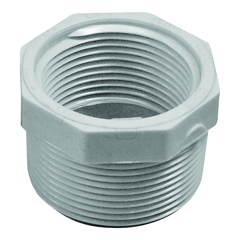 GENOVA 300 Series 34354 Reducing Bushing, 1-1/2 x 1-1/4 in, MIP x FIP, White, SCH 40 Schedule