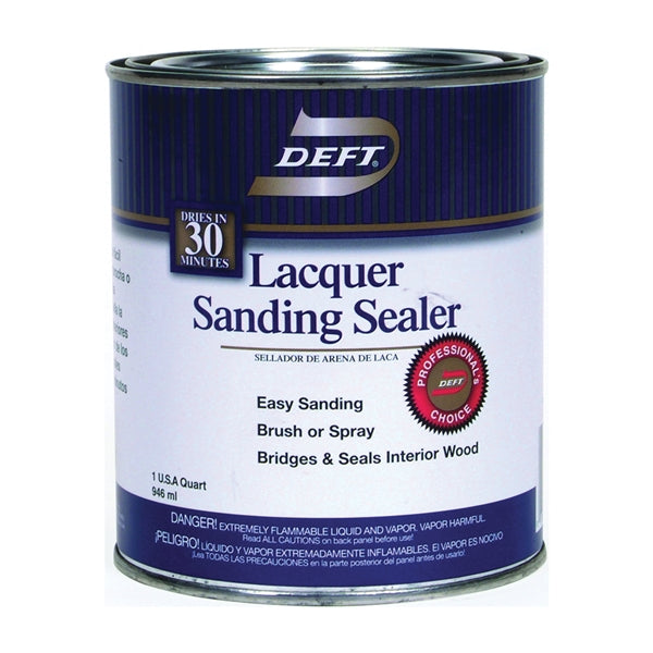 DEFT 015-04 Sanding Sealer, Clear, Liquid, 1 qt, Can