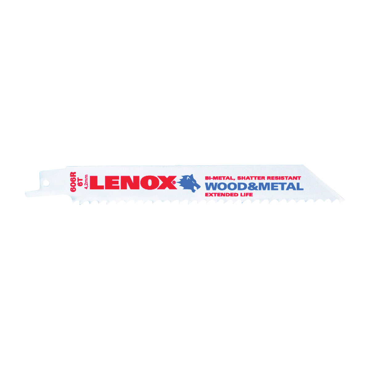 Lenox 20560606R Reciprocating Saw Blade, 3/4 in W, 6 in L, 6 TPI