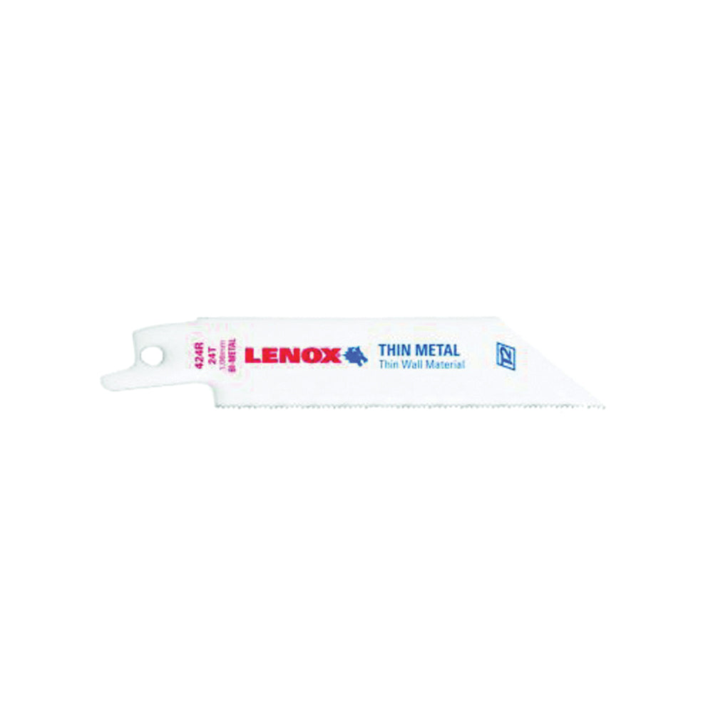 Lenox 20554424R Reciprocating Saw Blade, 3/4 in W, 4 in L, 24 TPI, Bi-Metal Cutting Edge