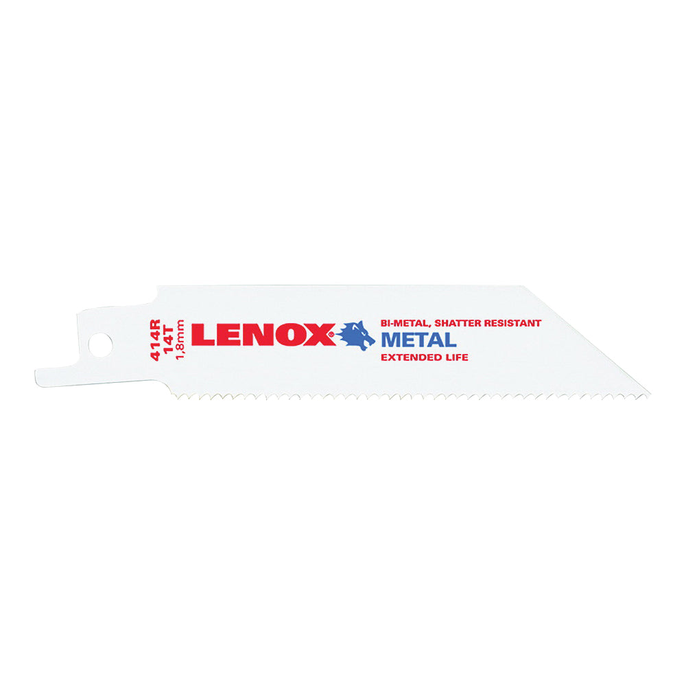 Lenox 20550414R Reciprocating Saw Blade, 3/4 in W, 4 in L, 14 TPI