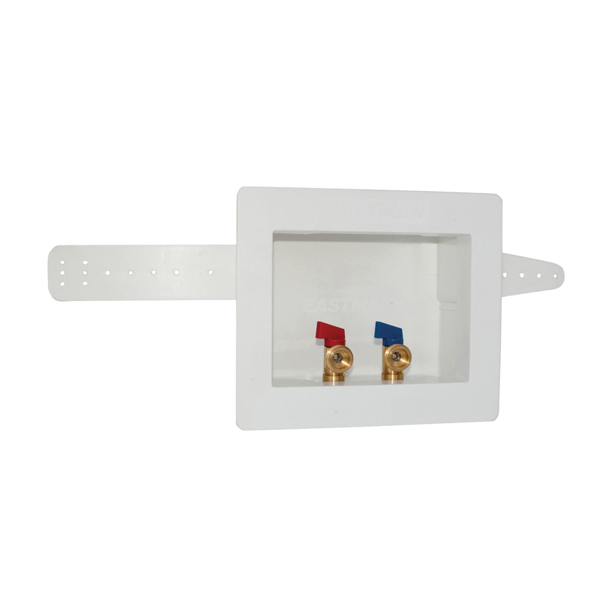 EASTMAN 60244/38937 Washing Machine Outlet Box with Valve, 1/2, 3/4 in Connection, Brass/Polystyrene