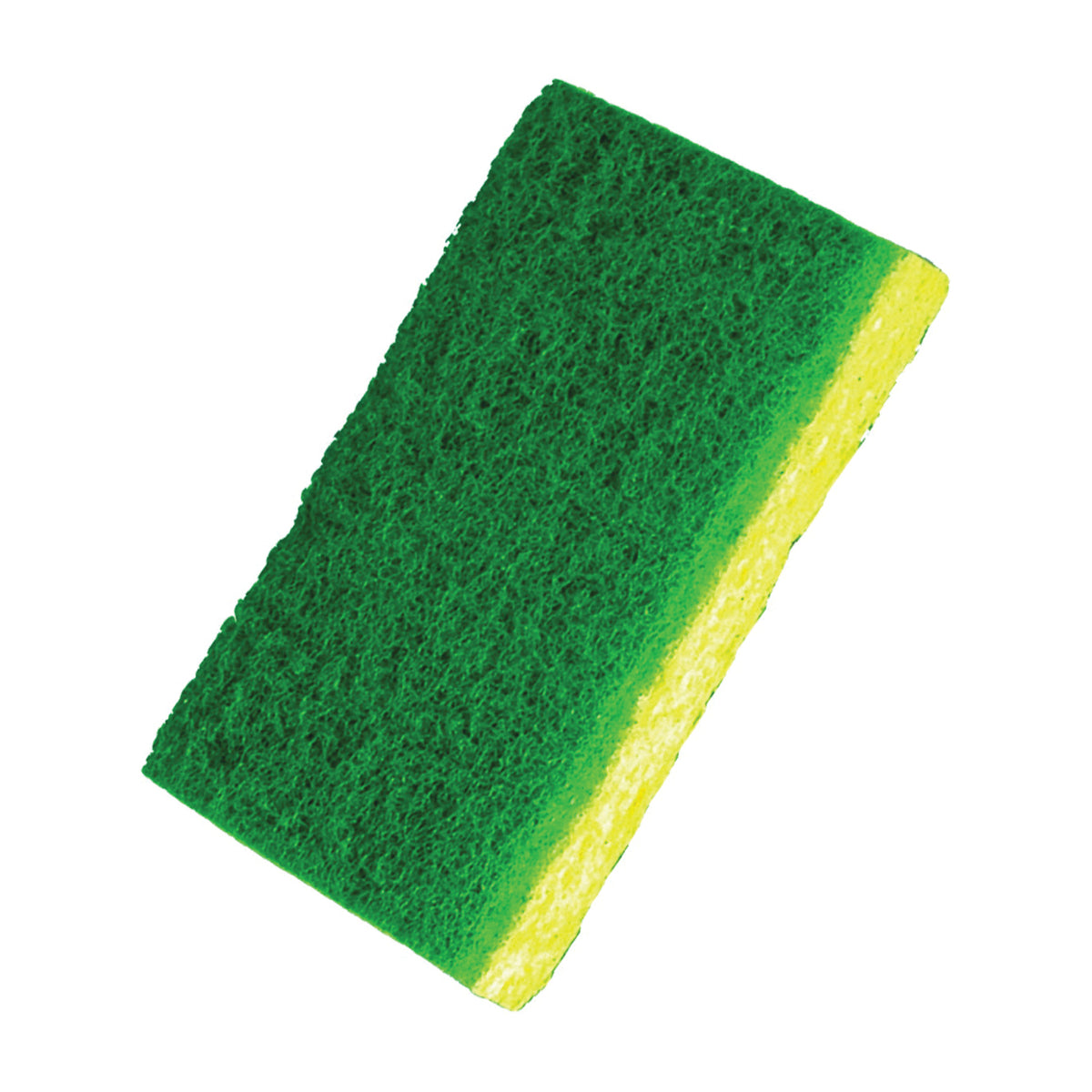 BIRDWELL 369-48 Scouring Pad, 4-1/2 in L, 2-7/8 in W, Green/Yellow