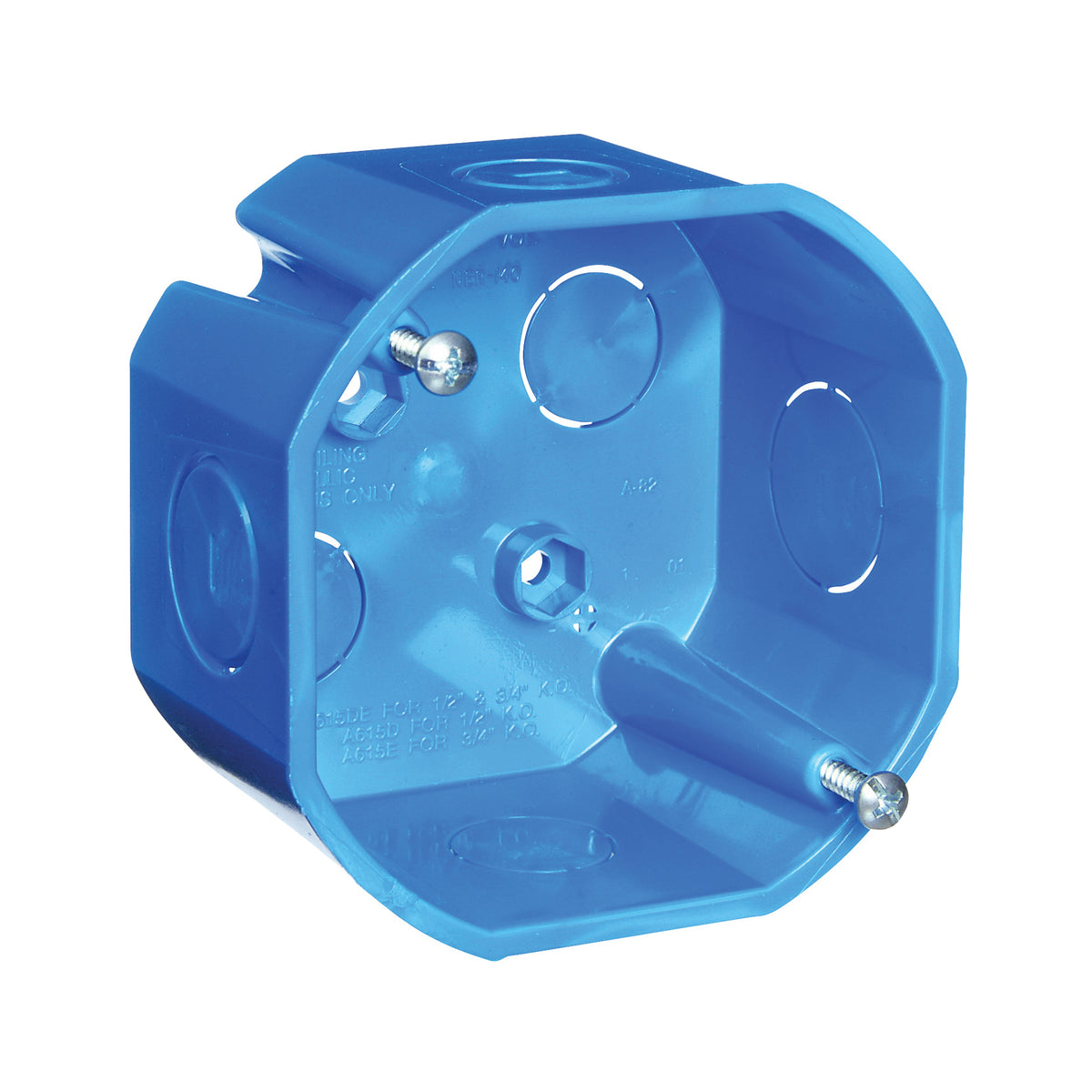 Carlon Ezduit A615DE-CAR Ceiling Box, 2-1/8 in D, 1 -Gang, 2 -Knockout, PVC, Blue