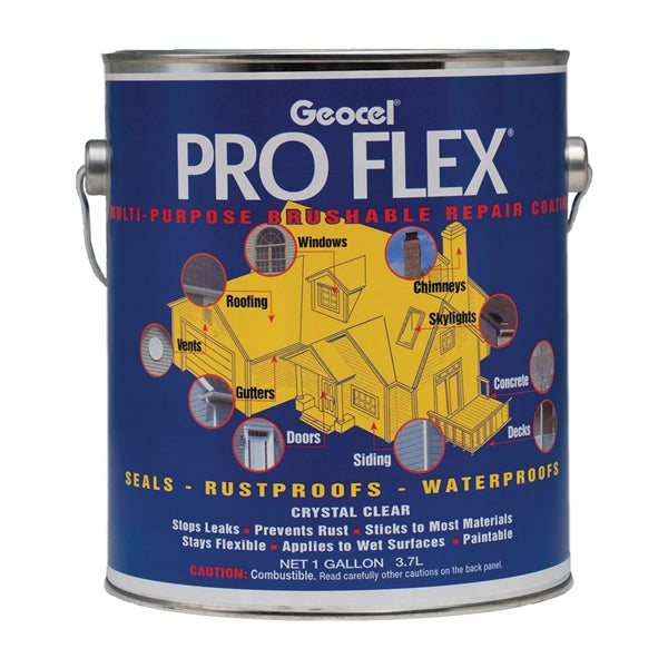 Geocel Pro Flex Series 22300 Repair Coating, Crystal Clear, Liquid, 1 gal Container