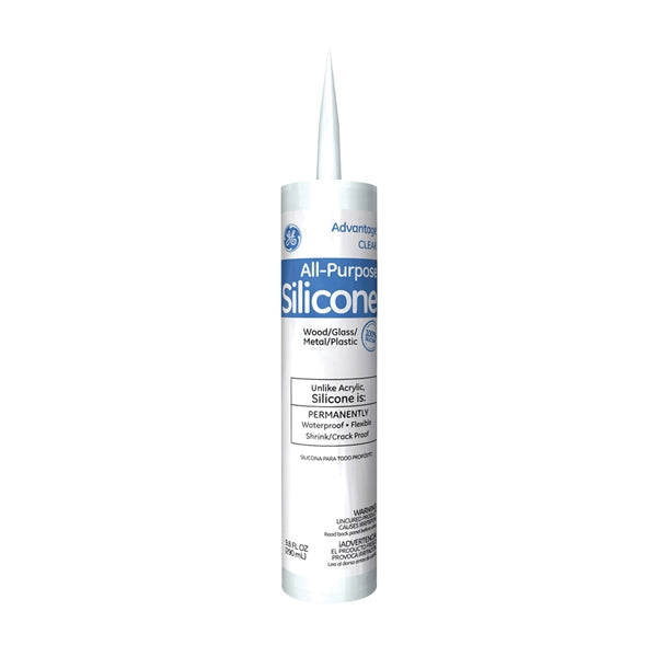 GE Silicone I M60.01 Silicone Caulk, Clear, -65 to 400 deg F, 10.1 fl-oz Cartridge