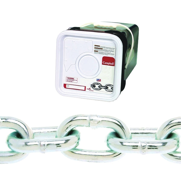 Campbell 014-3536 Proof Coil Chain, 5/16 in, 75 ft L, 30 Grade, Steel, Galvanized