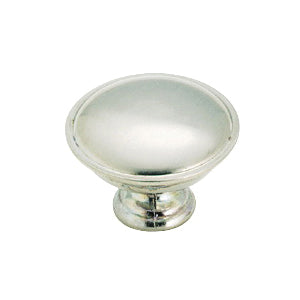 Amerock 14403SCH Cabinet Knob, 1-5/16 in Projection, Zinc, Brushed Chrome