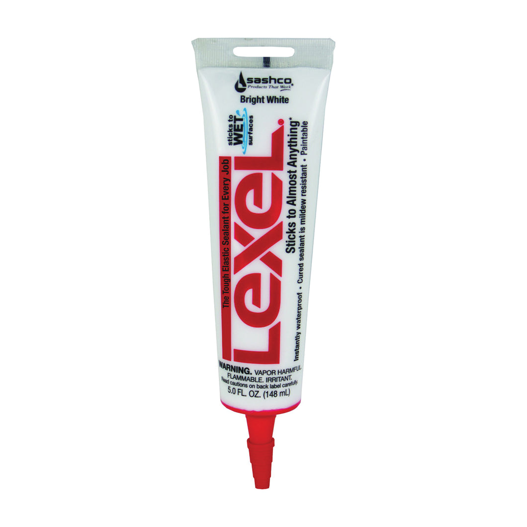 Lexel 13033 Elastic Sealant, White, 7 days Curing, 0 to 120 deg F, 5 oz Squeeze Tube
