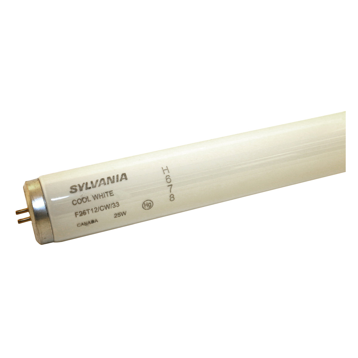 Sylvania 22529 Fluorescent Bulb, 25 W, T12 Lamp, Medium Lamp Base, 1610 Lumens, 4200 K Color Temp, Cool White Light