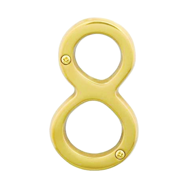 Schlage SC2-3086-605 #8 House Number, Character: 8, 4 in H Character, Brass Character, Solid Brass