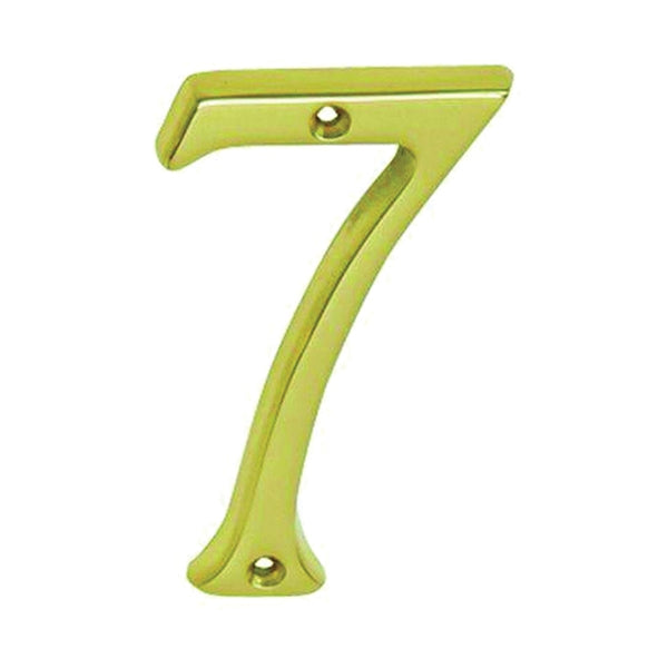 Schlage SC2-3076-605 #7 House Number, Character: 7, 4 in H Character, Brass Character, Solid Brass